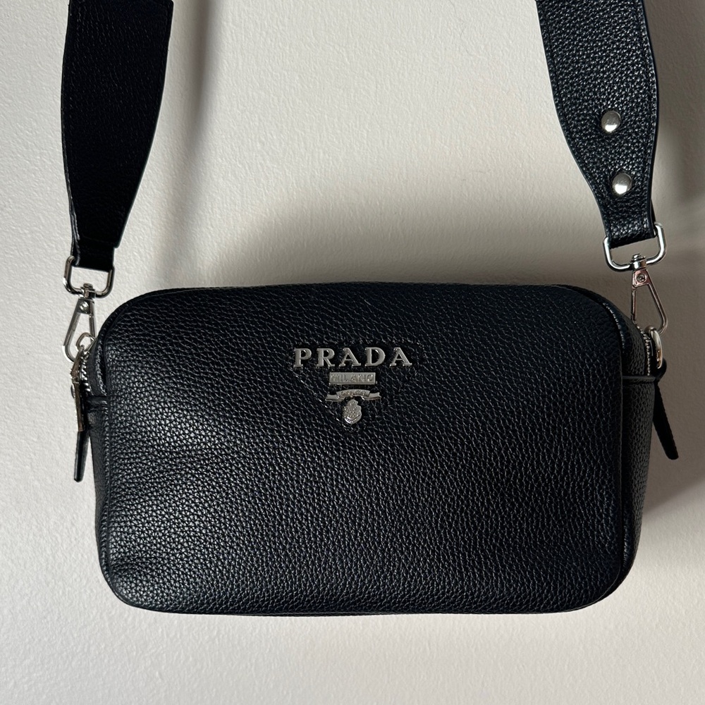 Black and White Camera Bag Logo Strap
